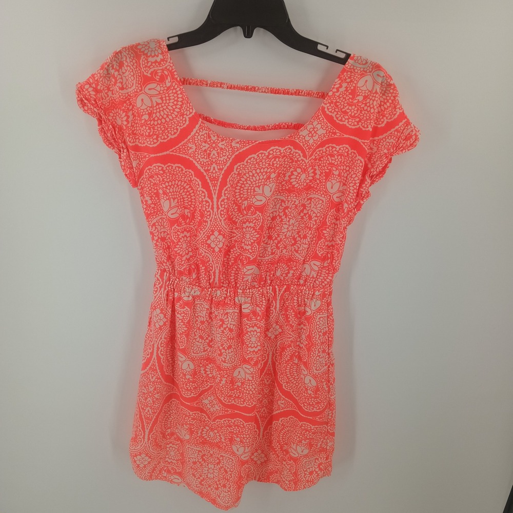 American Eagle Coral Paisley Strappy Back Mini Dress NWT‎ XS 9591-199-19805092